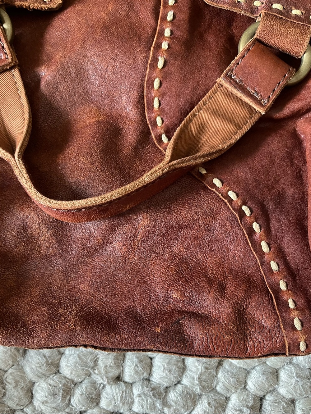 Lucky Brand Brown Leather Crossbody Bag with Stud Accents - Picture 5 of 9